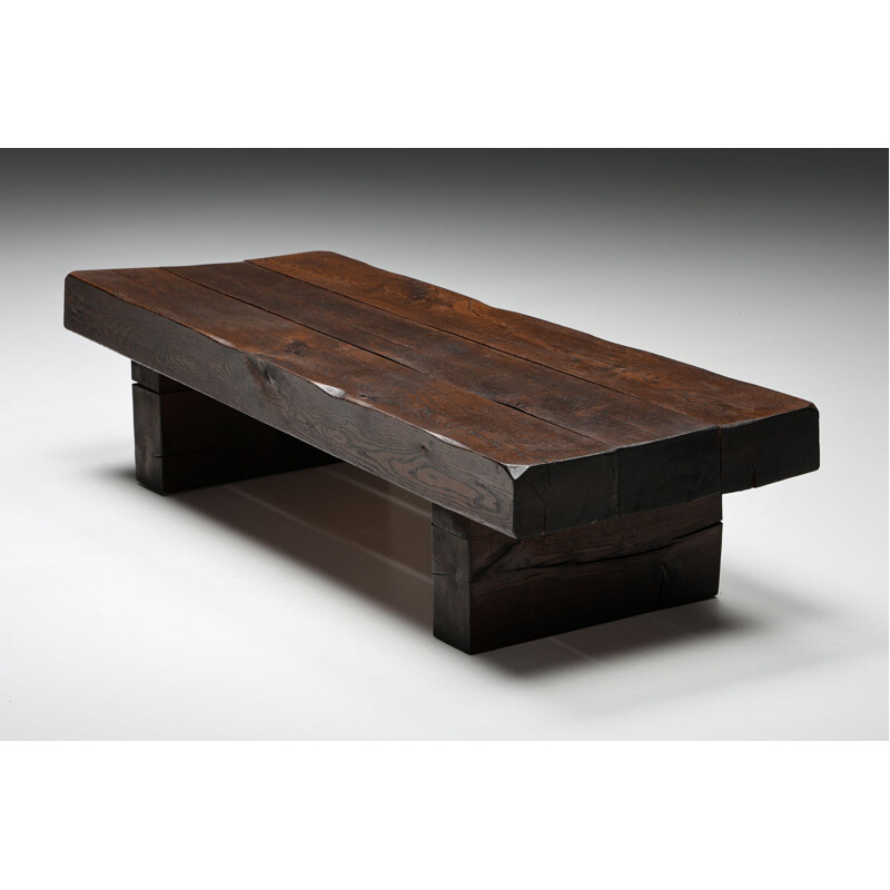 Vintage solid wood Rustic coffee table, 1920s