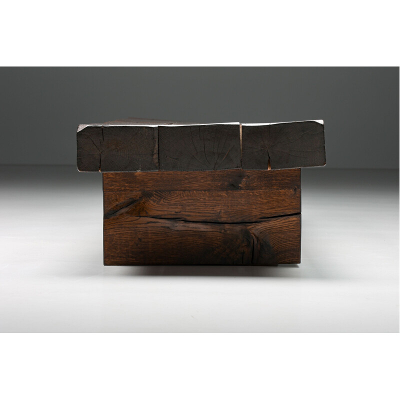 Vintage solid wood Rustic coffee table, 1920s