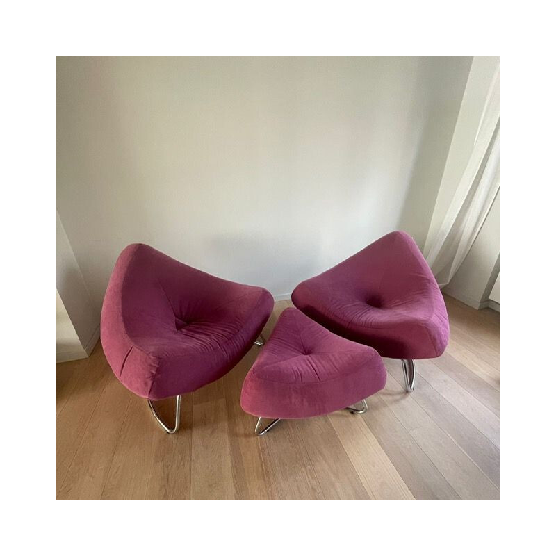 Pair of vintage Chili armchairs with footrest by Paul Falkenberg