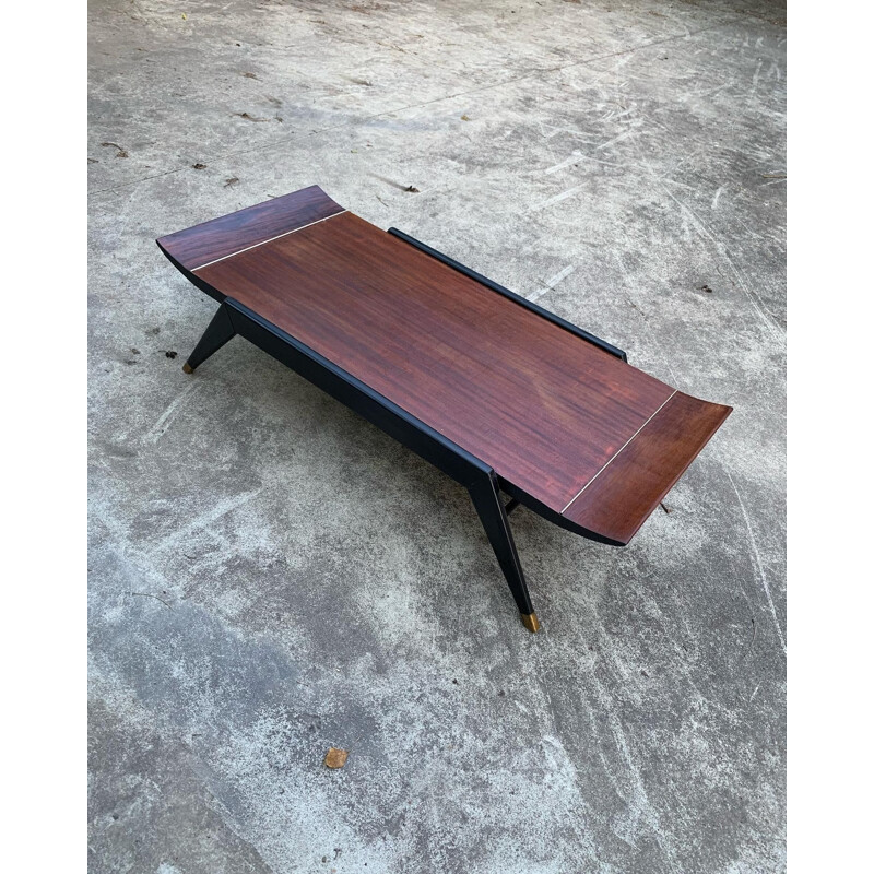 Vintage teakwood & blackwood coffee table, 1960-1970