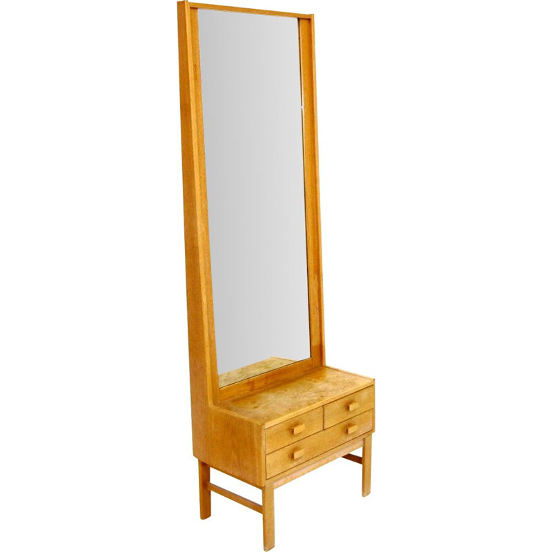 Vintage oak vanity by Nybrofabriken Fröseke, Sweden 1960