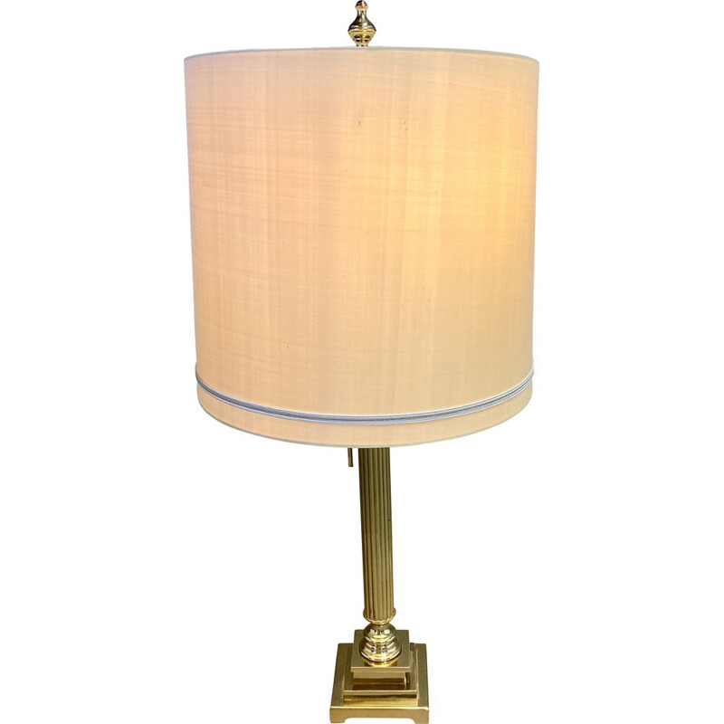 Vintage-Lampe aus Metall und Seide, 1950