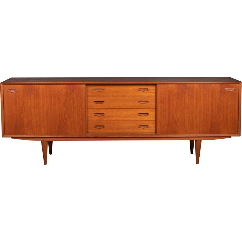 Vintage escandinavo de madera de teca enfilade por Clausen et Søn, Dinamarca 1960