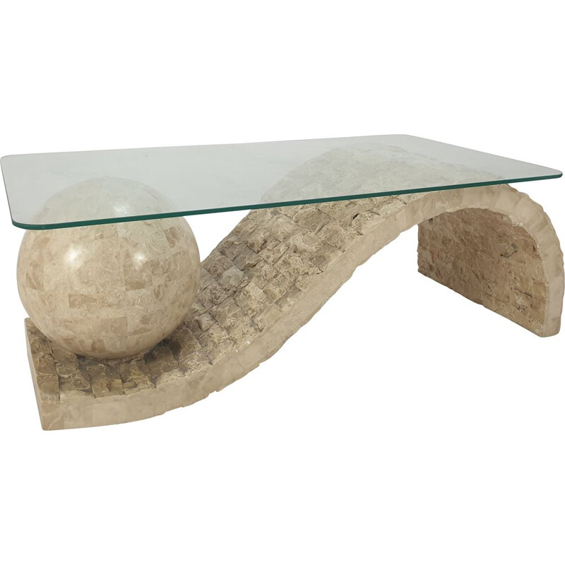 table basse vintage en - pierre