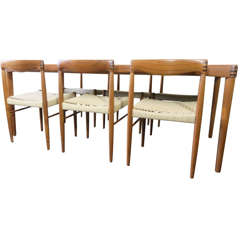 Vintage dining set in teak by H.W. Klein for Bramin