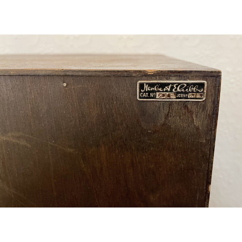 Table de chevet Art Déco vintage en chêne avec étagères
