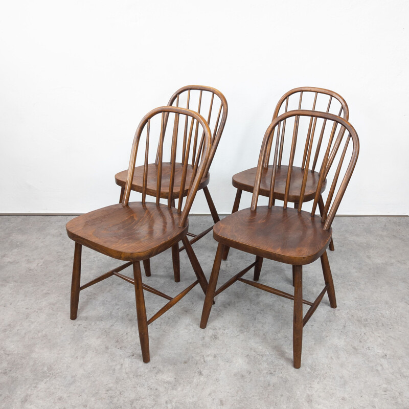 Juego de 4 sillas vintage Thonet B 936 de Josef Frank para Haus