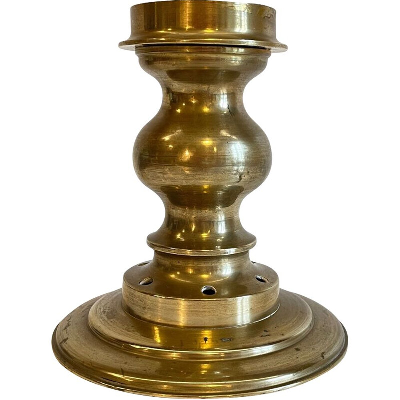 Vintage candle holder in solid brass