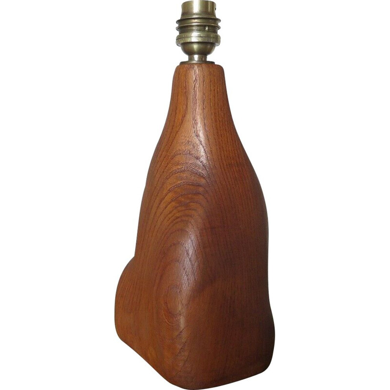 Lampe vintage en bois massif, France 1960-1970