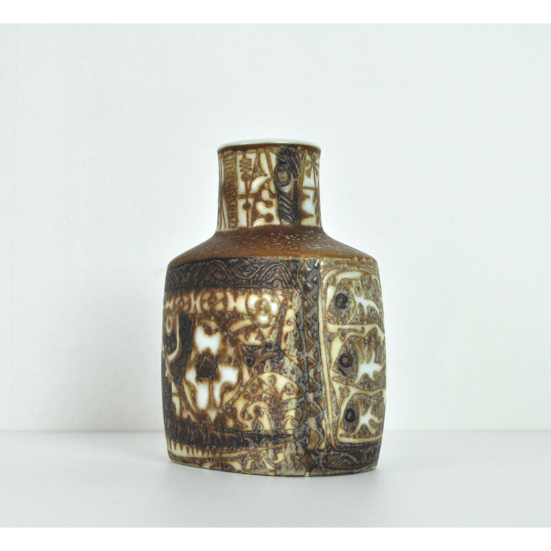 Vase vintage Baca en Fajance de Nils Thorsson pour Royal Copenhagen, Danemark 1960