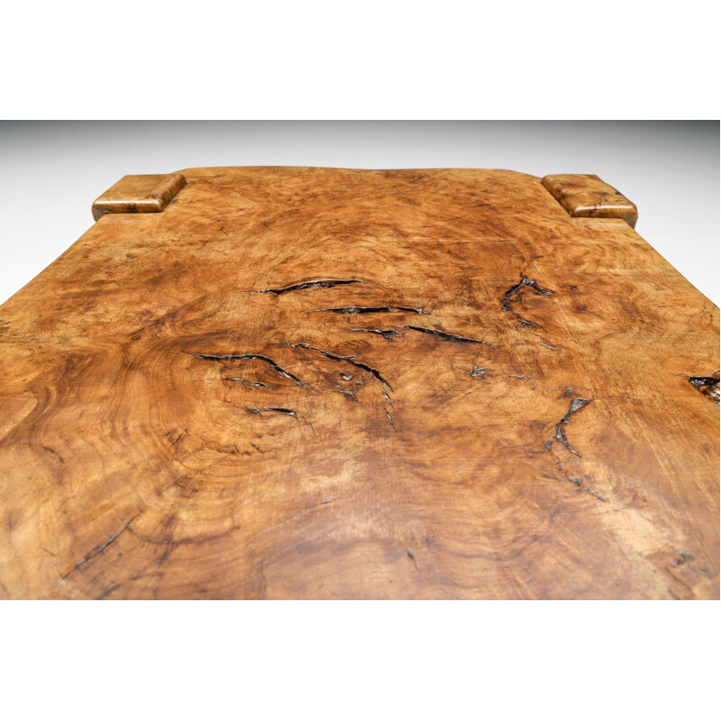 Vintage square burl wood coffee table by Mid-century, 1930