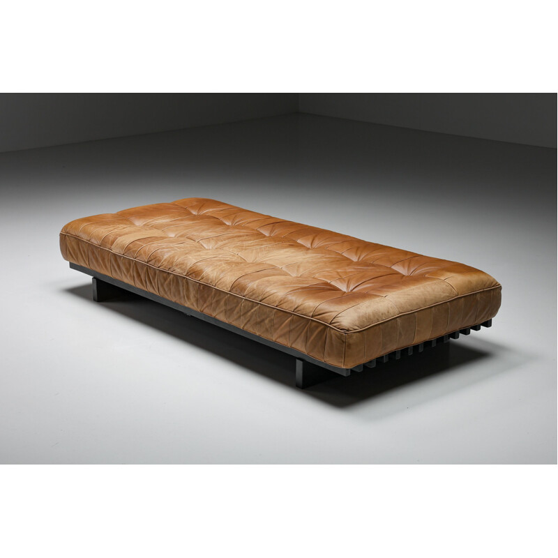 Vintage Ds 80 leather modular daybed by De Sede, 1960s