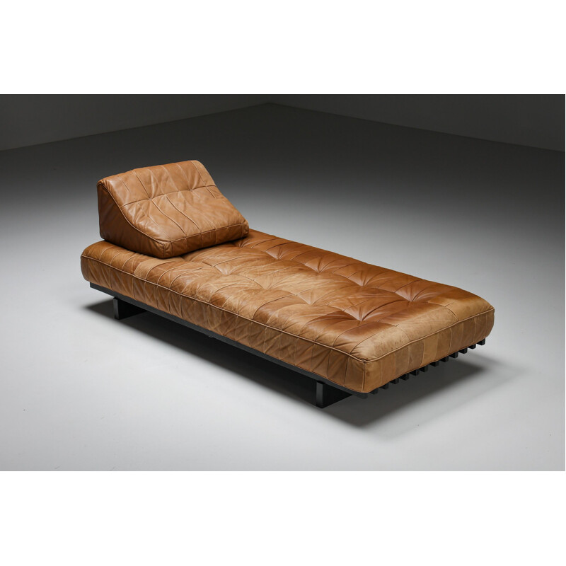 Vintage Ds 80 leather modular daybed by De Sede, 1960s