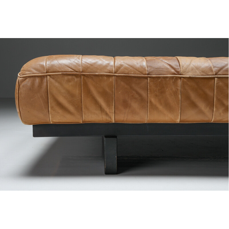 Vintage Ds 80 leather modular daybed by De Sede, 1960s