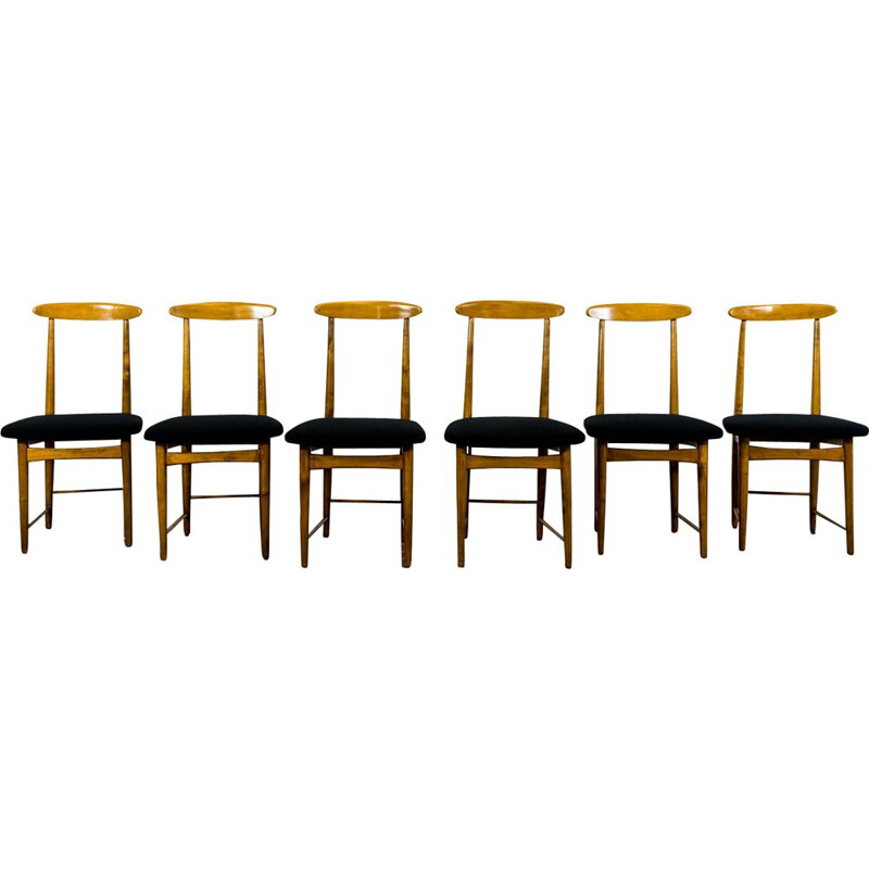 Set of 6 vintage chairs by Bernard Malendowicz, Poland 1960