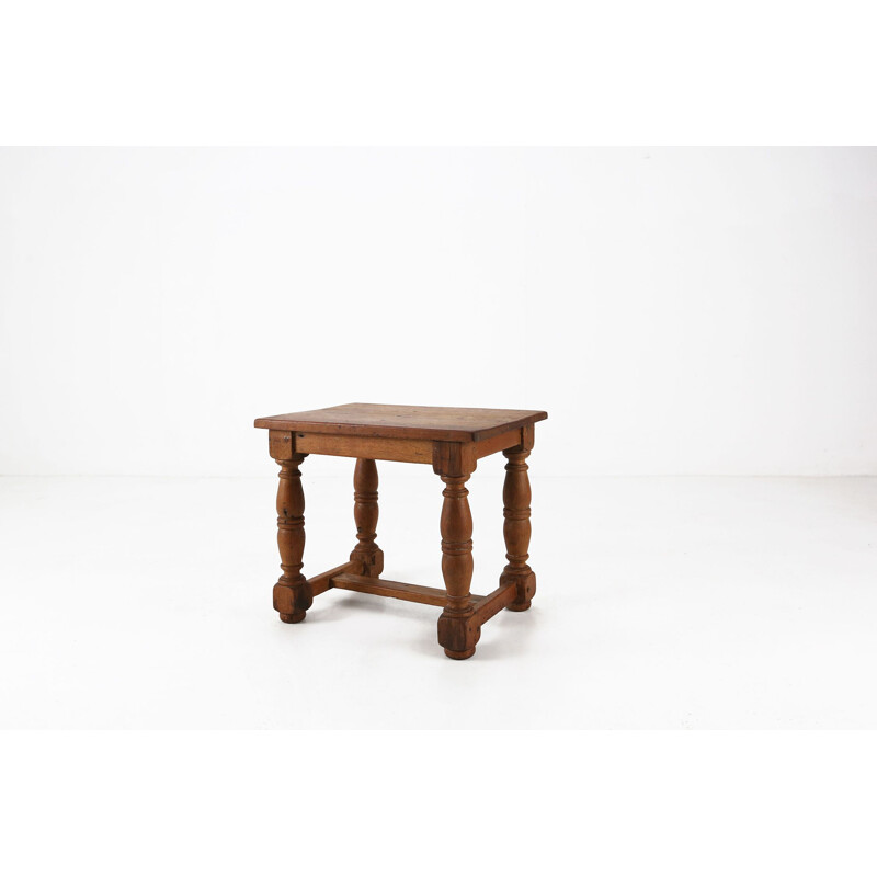 Vintage oak wooden side table, 1850