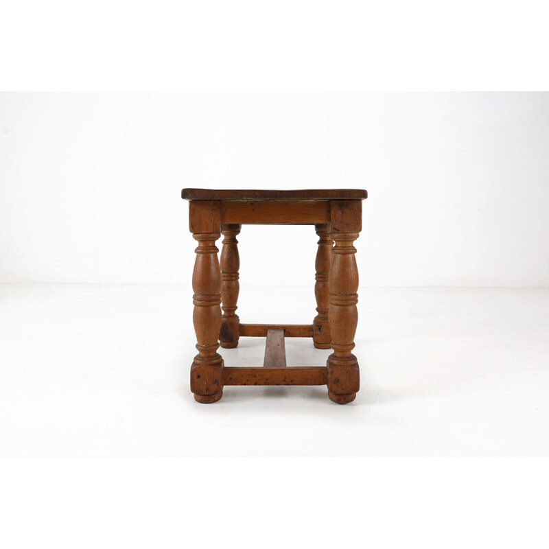 Vintage oak wooden side table, 1850