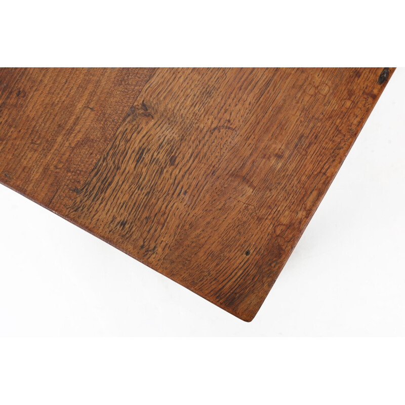 Vintage oak wooden side table, 1850
