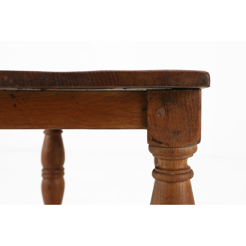 Vintage oak wooden side table, 1850