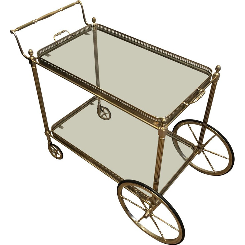 Vintage silver plated brass trolley, France 1940