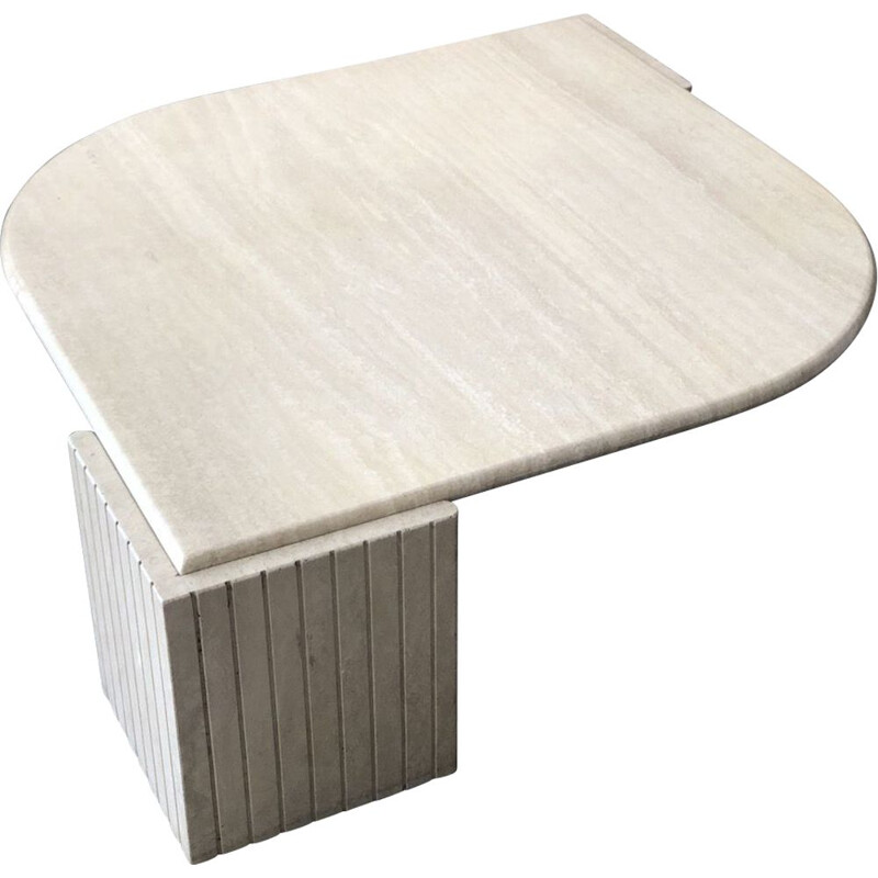 Vintage travertine coffee table by Roche Bobois, France 1970