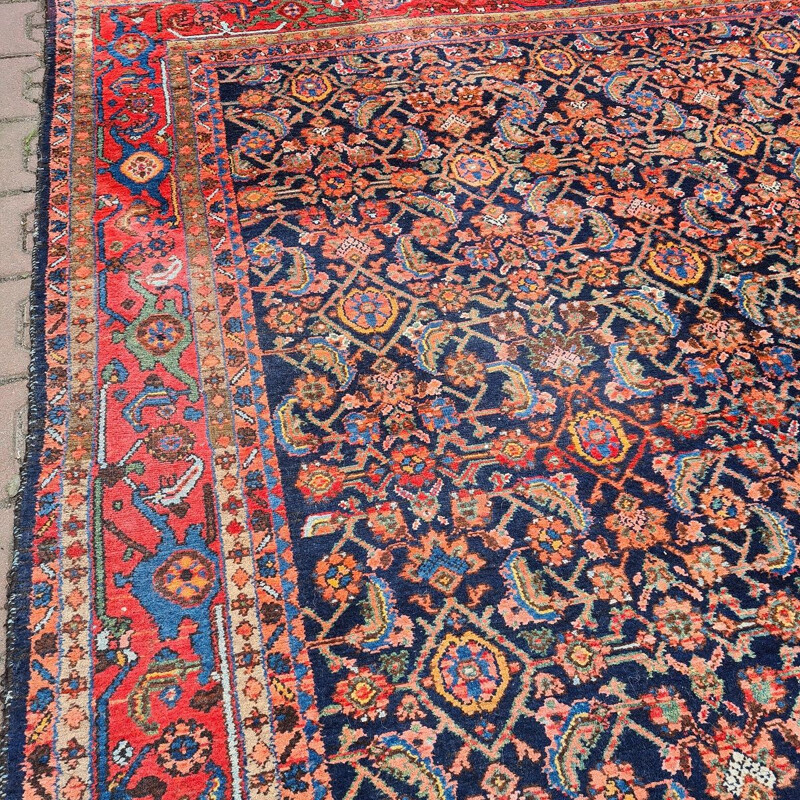 Vintage hand knotted TabrizHamadan rug, 1960s