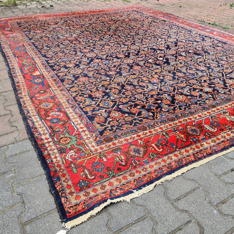 Tapis vintage Tabriz-Hamadan noué à la main, 1960