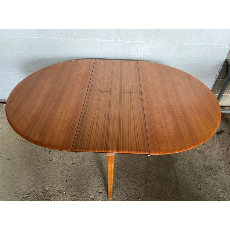 Table ronde extensible scandinave vintage en teck, 1960