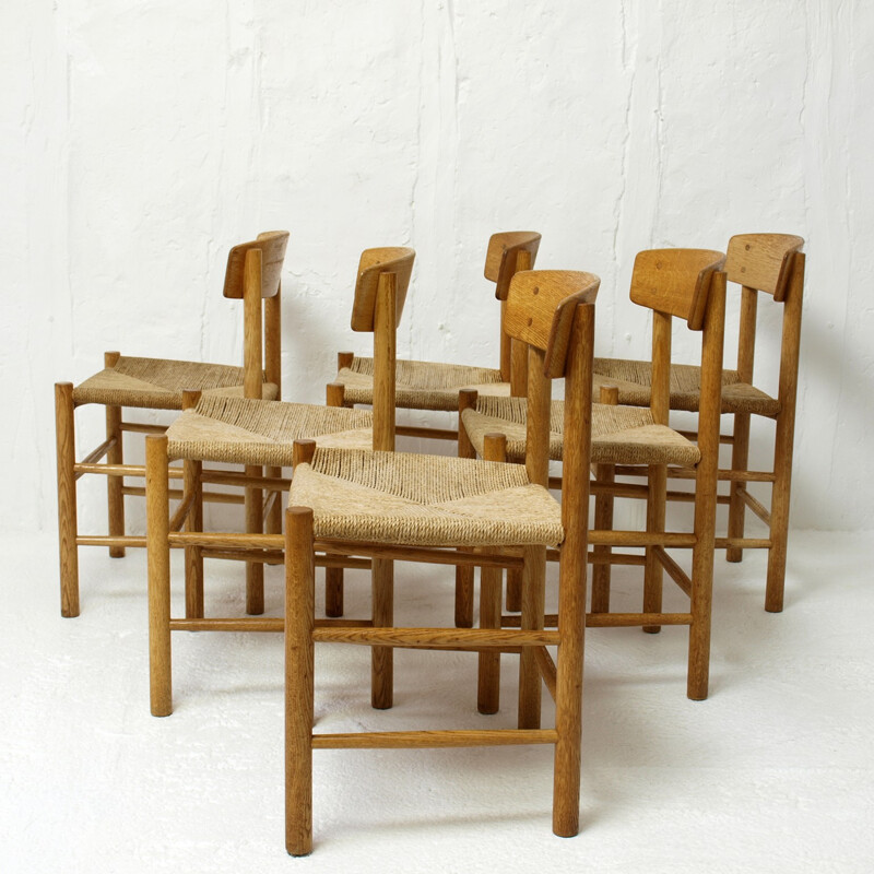 Set of 6 "J39" oak chairs, Borge MOGENSEN - 1950s