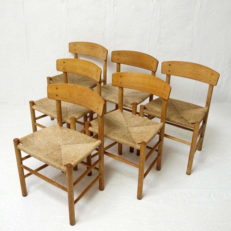 Set of 6 "J39" oak chairs, Borge MOGENSEN - 1950s