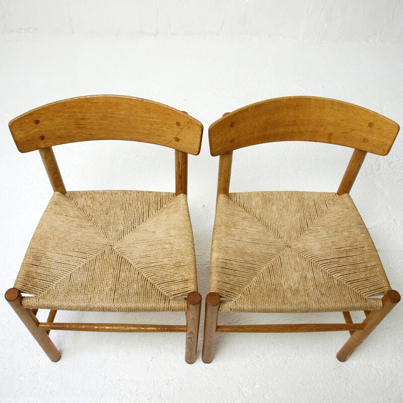 Set of 6 "J39" oak chairs, Borge MOGENSEN - 1950s