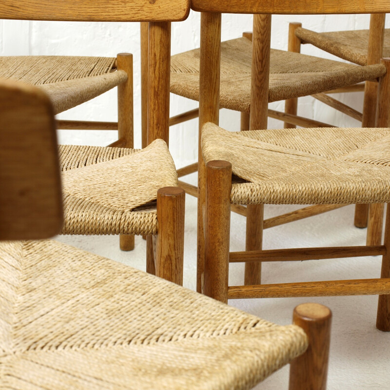 Set of 6 "J39" oak chairs, Borge MOGENSEN - 1950s