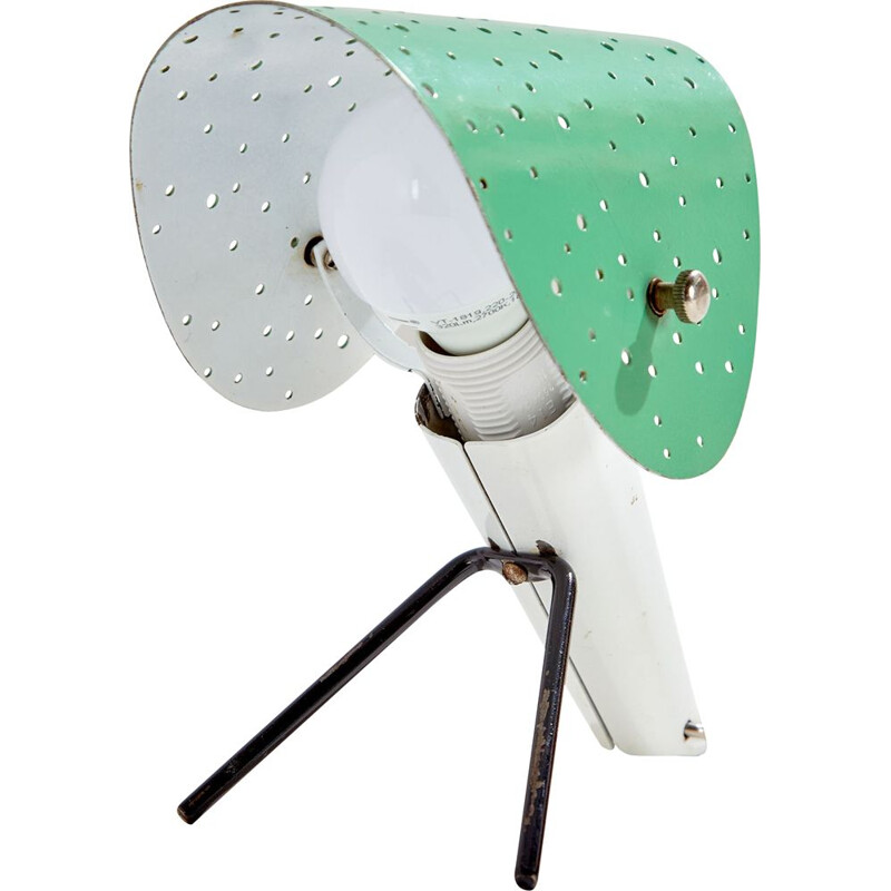 Grüne Vintage-Tischlampe mit faltbarem Schirm