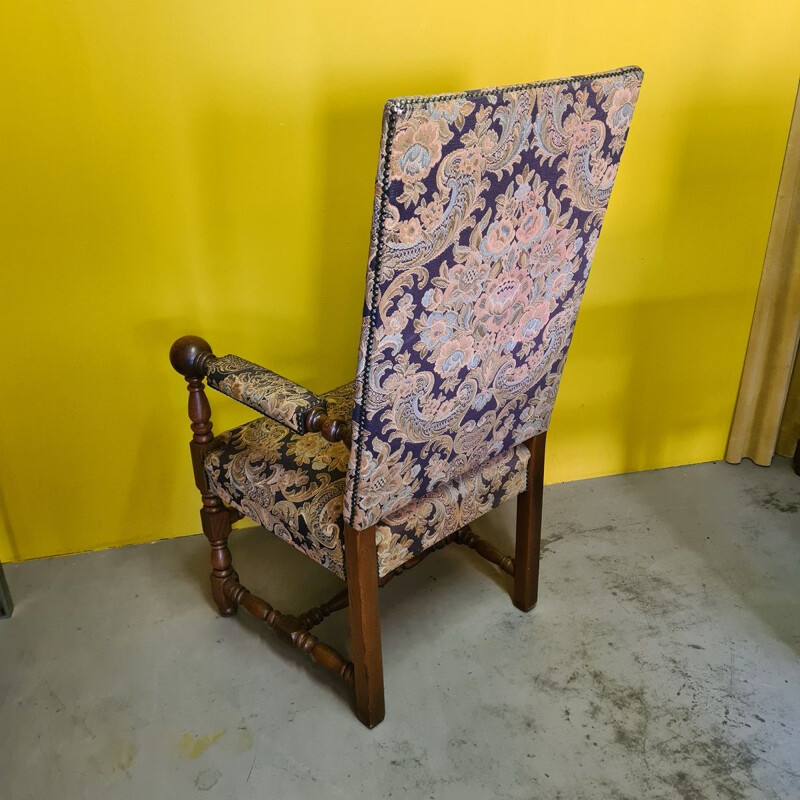 Vintage Nederlandse eiken fauteuil met bekleding, 1980