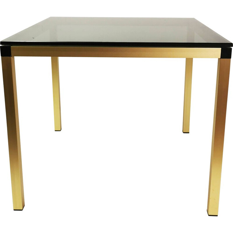 Minimalist vintage coffee table in brass, Denmark 1980