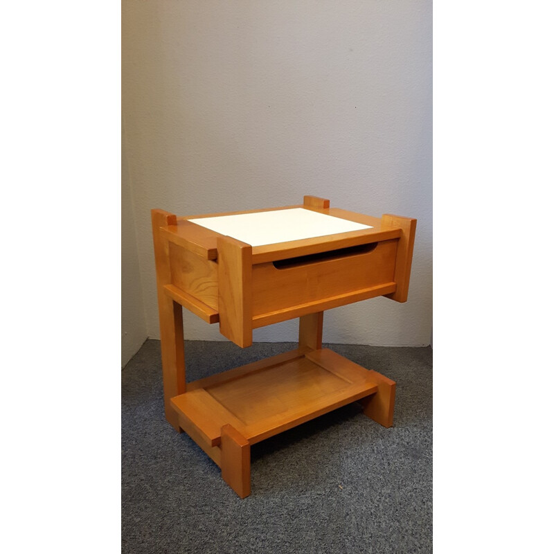 Vintage side table in em wood - 1980s