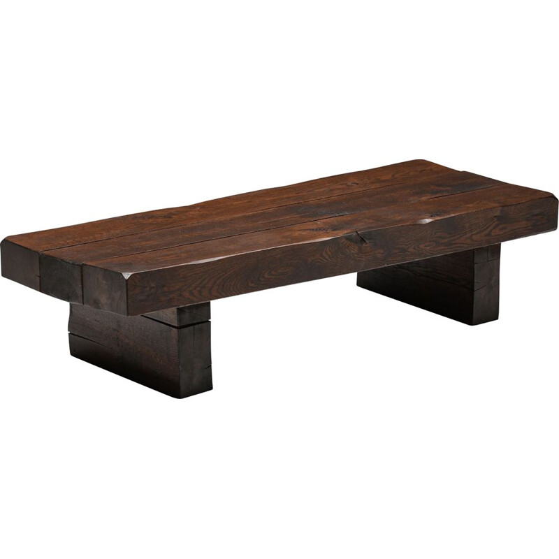 Vintage solid wood Rustic coffee table, 1920s