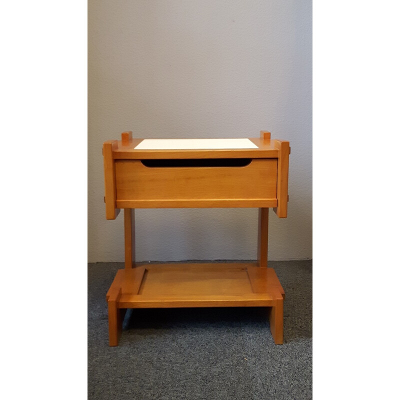 Vintage side table in em wood - 1980s