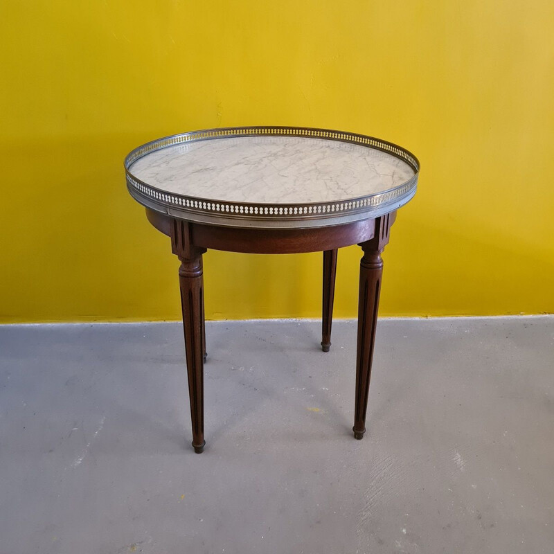 Vintage mahogany side table with marble top