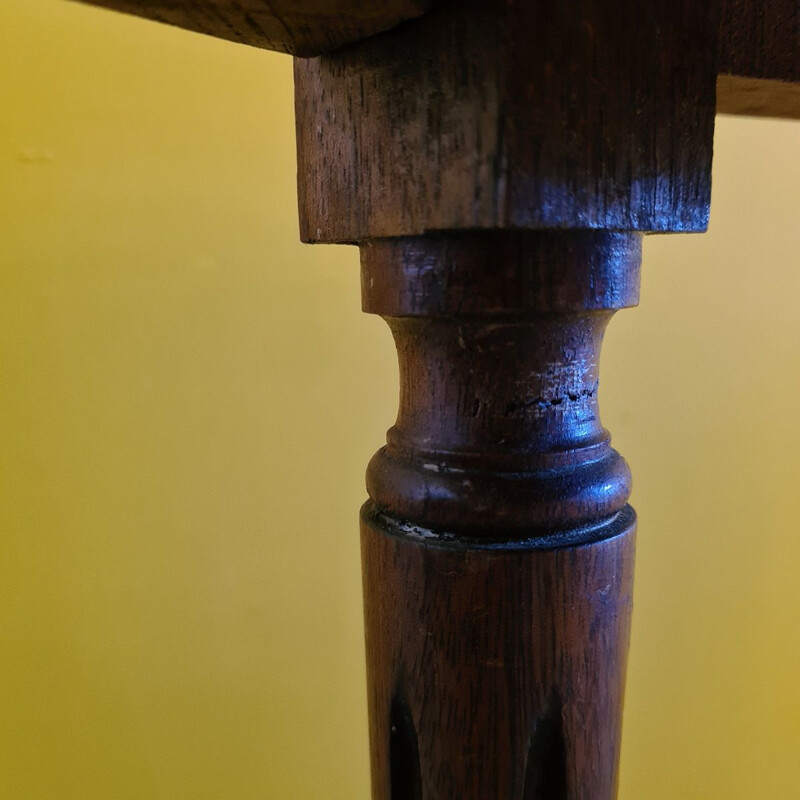 Vintage mahogany side table with marble top