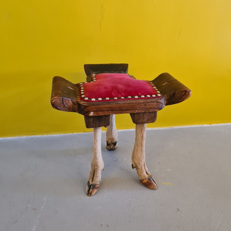 Vintage stool with deer legs, 1960s