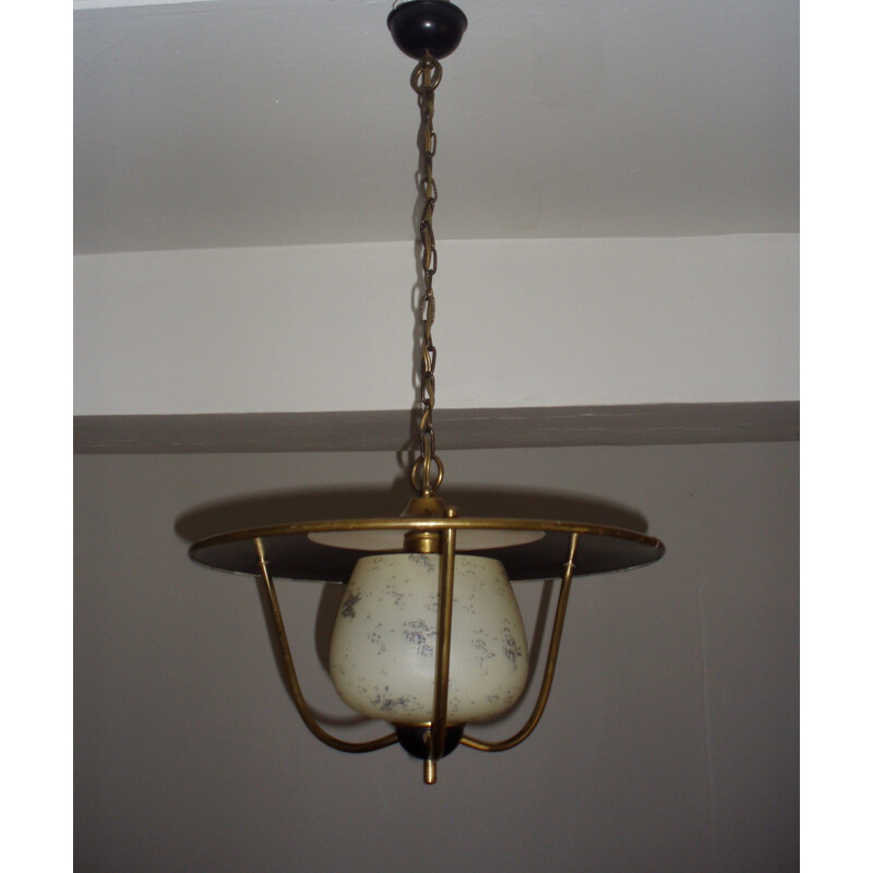 Mid-century metal chandelier - 1950s