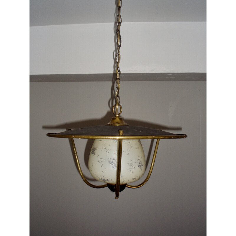 Mid-century metal chandelier - 1950s