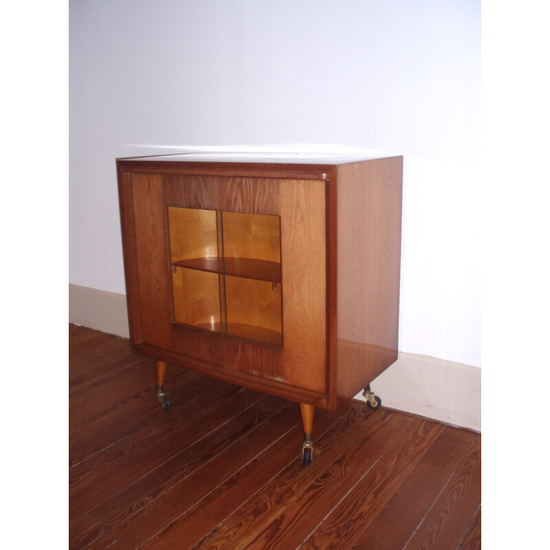 Mid-century oak and formica bar - 1950s