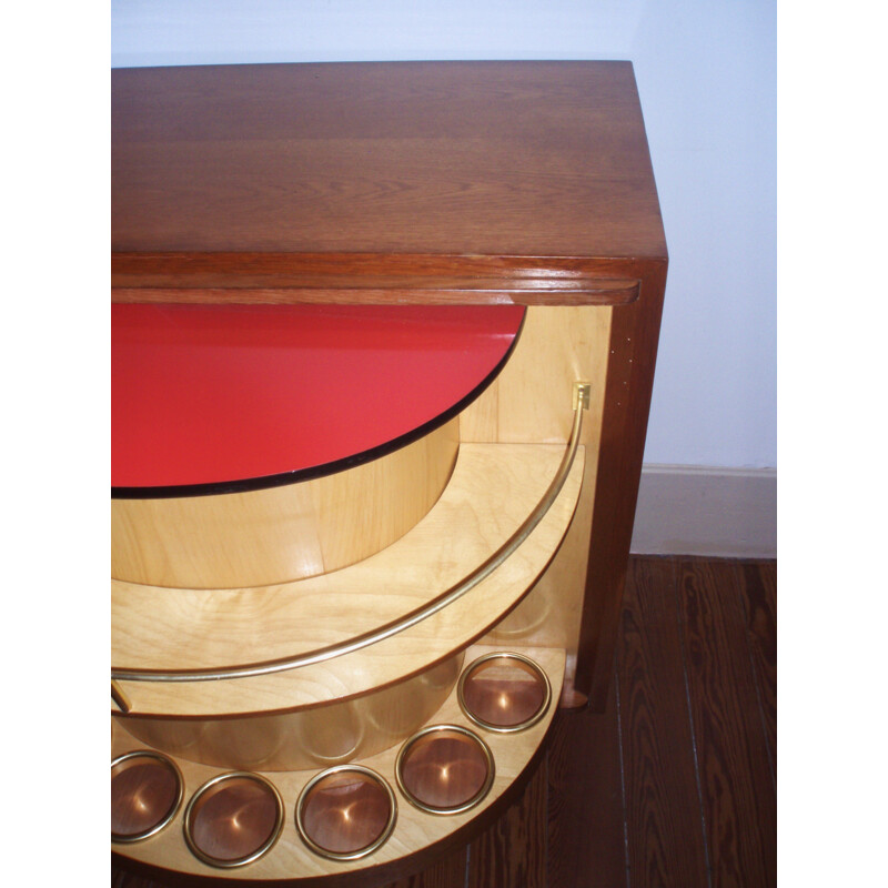 Mid-century oak and formica bar - 1950s