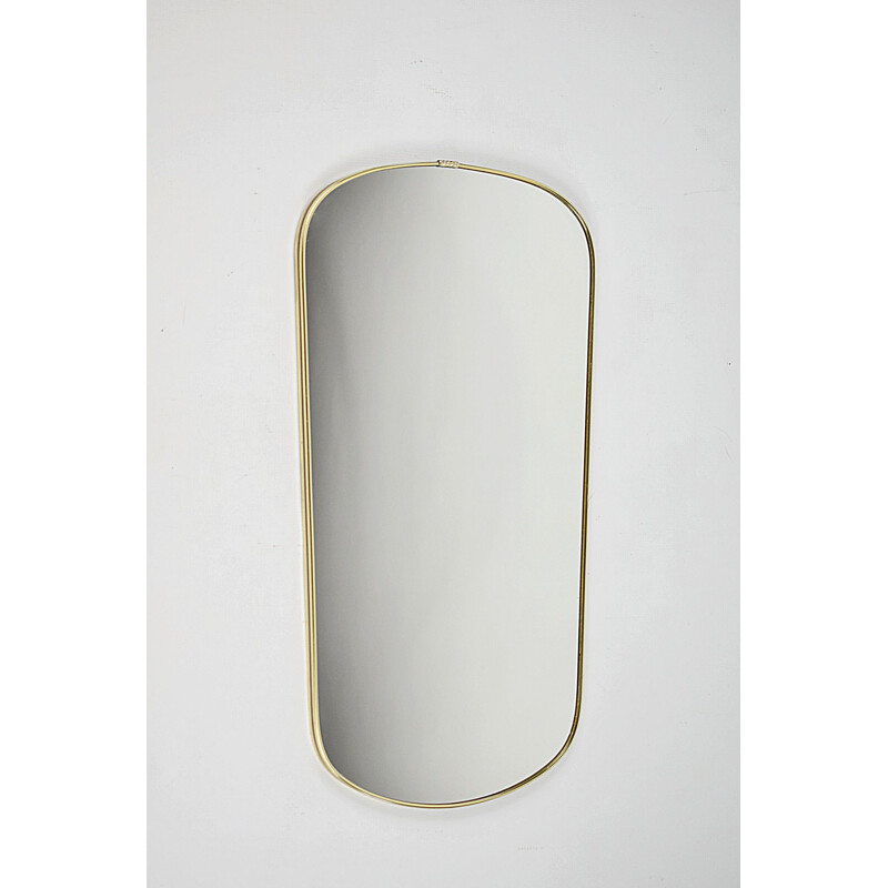 Miroir vintage dans un cadre en aluminium doré, 1960