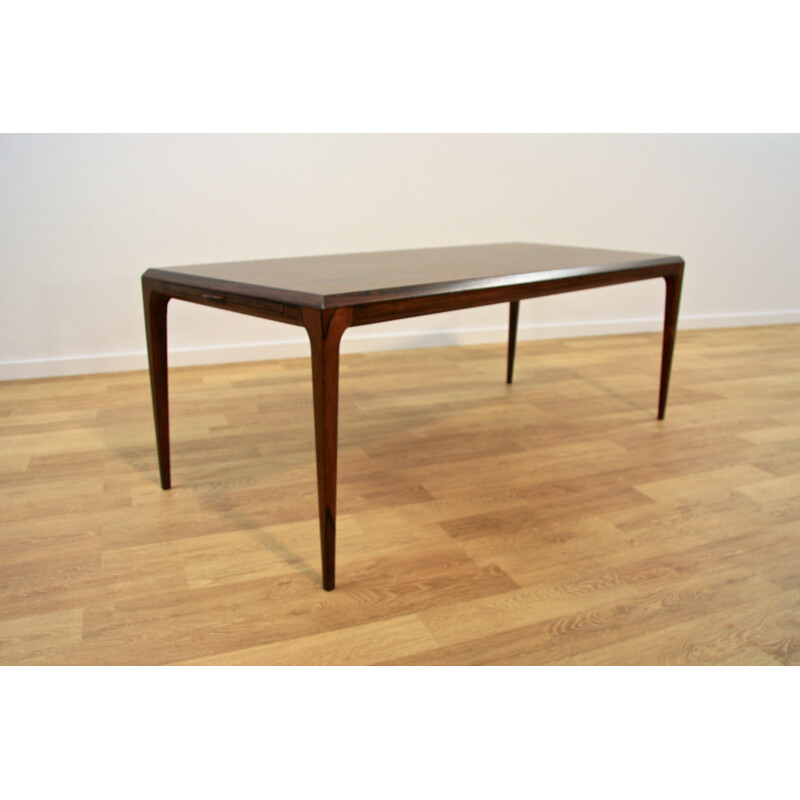 Large Danish extendable coffee table in rosewood, Johannes ANDERSEN - 1960s