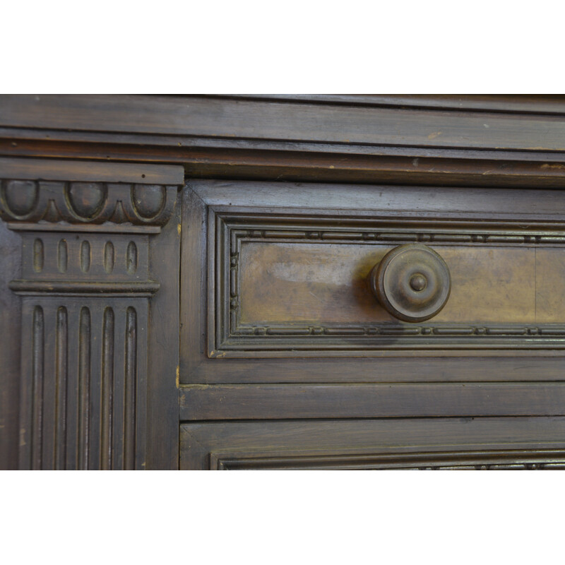 Vintage walnut chest of 4 drawers, Italy 1930