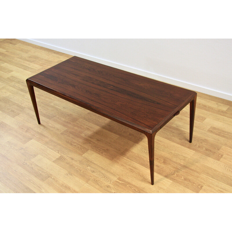 Large Danish extendable coffee table in rosewood, Johannes ANDERSEN - 1960s