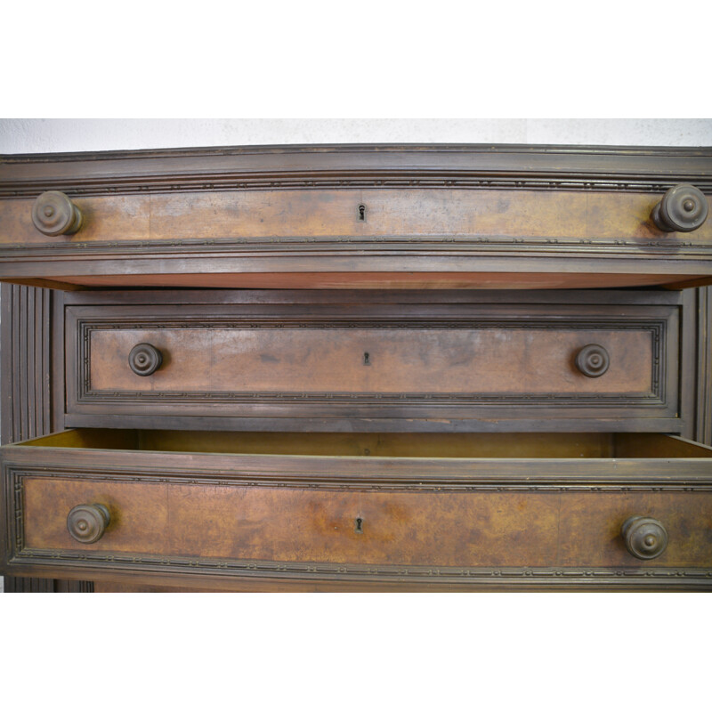 Vintage walnut chest of 4 drawers, Italy 1930